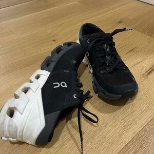 On Running Black and White Athletic Shoes